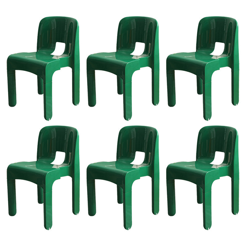 Modern Plastic Side Chair Open Back Armless Chair for Dining Room Green 6 Piece Set Clearhalo 'Dining Chairs' 'Dining Tables & Seating' 'dining_chair' 'furn' 'furn_dining_chair' 'Furniture' 'Kitchen & Dining Furniture' 6869026
