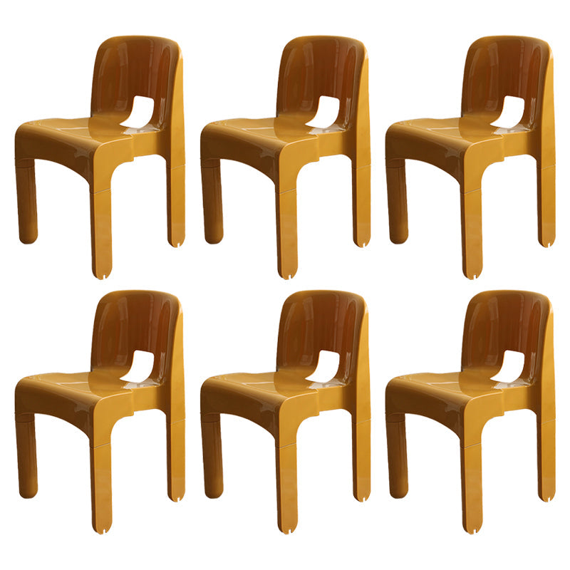 Modern Plastic Side Chair Open Back Armless Chair for Dining Room Ginger 6 Piece Set Clearhalo 'Dining Chairs' 'Dining Tables & Seating' 'dining_chair' 'furn' 'furn_dining_chair' 'Furniture' 'Kitchen & Dining Furniture' 6869027