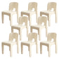 Modern Plastic Side Chair Open Back Armless Chair for Dining Room White 8 Piece Set Clearhalo 'Dining Chairs' 'Dining Tables & Seating' 'dining_chair' 'furn' 'furn_dining_chair' 'Furniture' 'Kitchen & Dining Furniture' 6869028