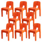 Modern Plastic Side Chair Open Back Armless Chair for Dining Room Orange 8 Piece Set Clearhalo 'Dining Chairs' 'Dining Tables & Seating' 'dining_chair' 'furn' 'furn_dining_chair' 'Furniture' 'Kitchen & Dining Furniture' 6869029