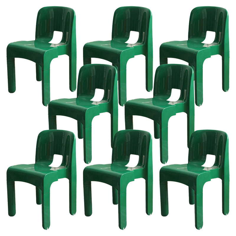 Modern Plastic Side Chair Open Back Armless Chair for Dining Room Green 8 Piece Set Clearhalo 'Dining Chairs' 'Dining Tables & Seating' 'dining_chair' 'furn' 'furn_dining_chair' 'Furniture' 'Kitchen & Dining Furniture' 6869030