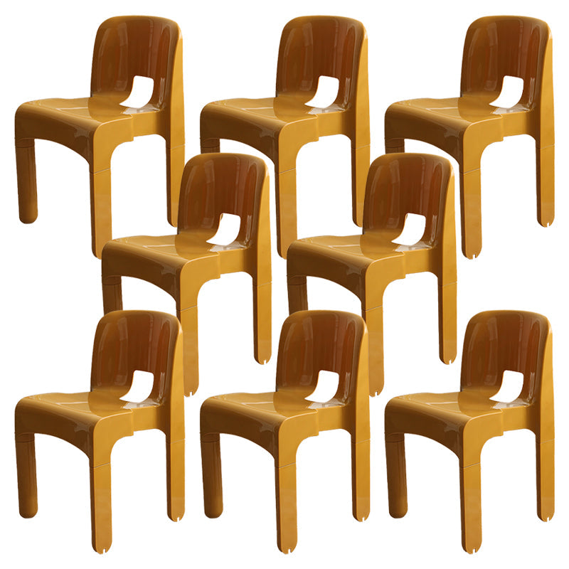 Modern Plastic Side Chair Open Back Armless Chair for Dining Room Ginger 8 Piece Set Clearhalo 'Dining Chairs' 'Dining Tables & Seating' 'dining_chair' 'furn' 'furn_dining_chair' 'Furniture' 'Kitchen & Dining Furniture' 6869031