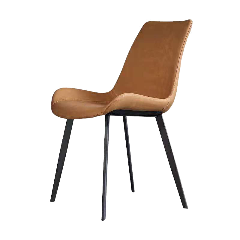 Faux Leder Essstühle Moderner Stuhl mit schwarzen Beinen mit schwarzen Beinen