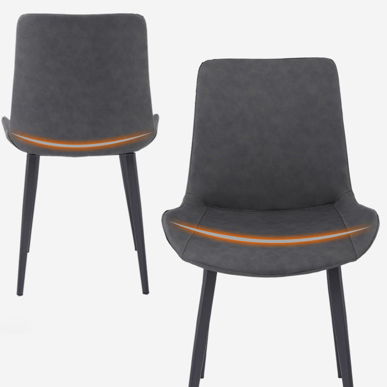 Faux Leder Essstühle Moderner Stuhl mit schwarzen Beinen mit schwarzen Beinen