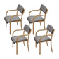 Fabric Arm Chair Solid Wood Open Back Dining Chair in Natural 4 Piece Set Clearhalo 'Dining Chairs' 'Dining Tables & Seating' 'dining_chair' 'furn' 'furn_dining_chair' 'Furniture' 'Kitchen & Dining Furniture' 6869156