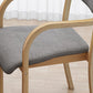 Fabric Arm Chair Solid Wood Open Back Dining Chair in Natural Clearhalo 'Dining Chairs' 'Dining Tables & Seating' 'dining_chair' 'furn' 'furn_dining_chair' 'Furniture' 'Kitchen & Dining Furniture' 6869157