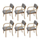Fabric Arm Chair Solid Wood Open Back Dining Chair in Natural 6 Piece Set Clearhalo 'Dining Chairs' 'Dining Tables & Seating' 'dining_chair' 'furn' 'furn_dining_chair' 'Furniture' 'Kitchen & Dining Furniture' 6869158
