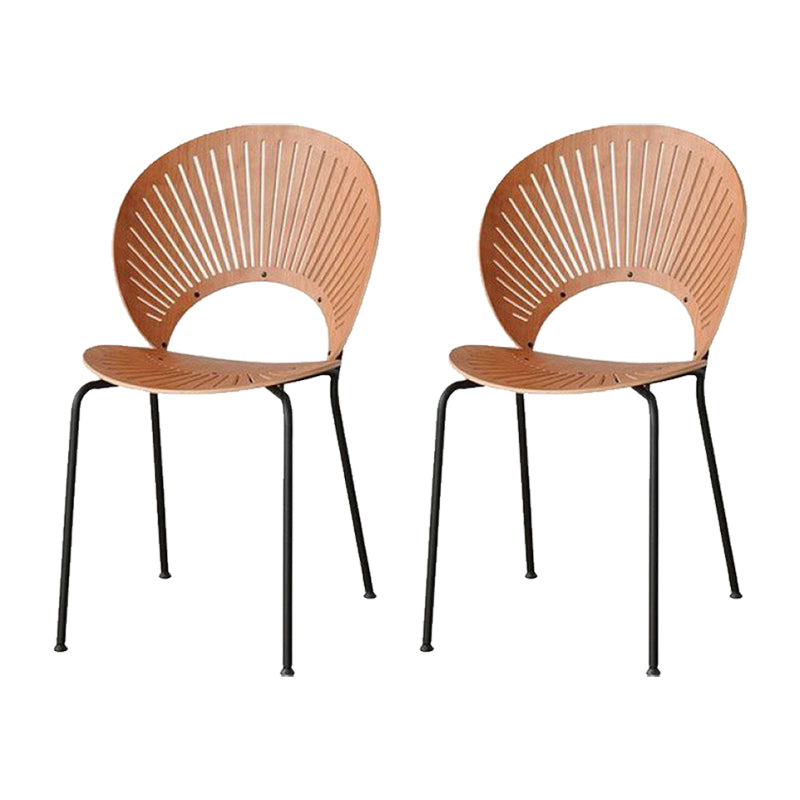 Sedie da pranzo a base di metallo in stile moderno sedia senza braccioli aperti