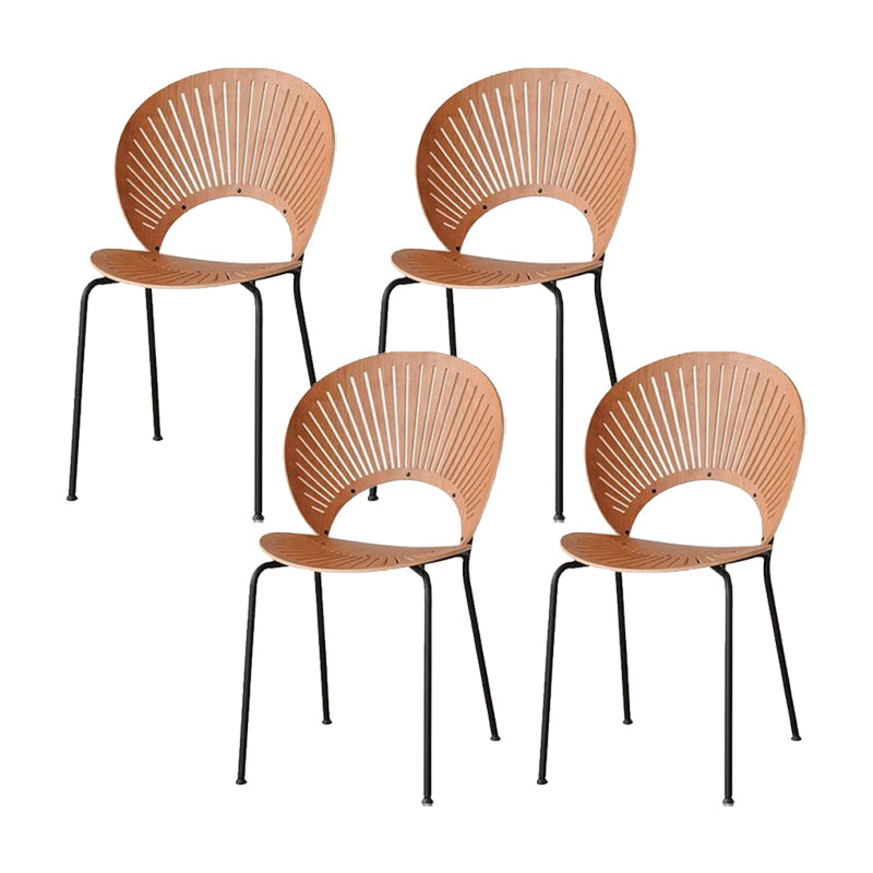 Sedie da pranzo a base di metallo in stile moderno sedia senza braccioli aperti