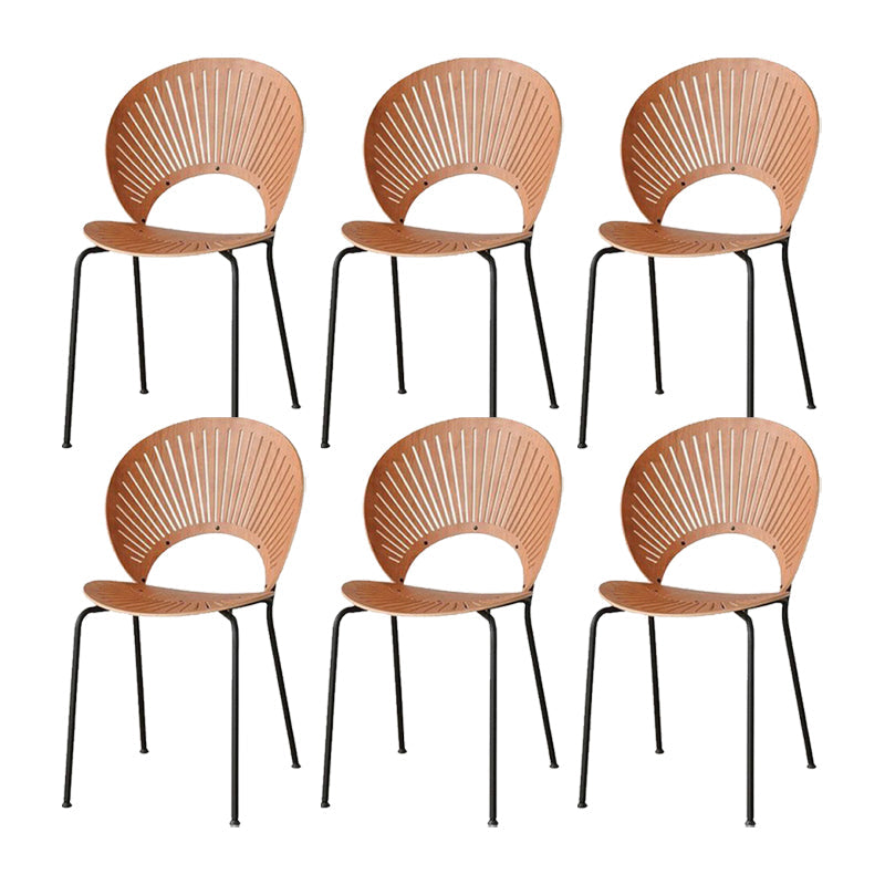 Sedie da pranzo a base di metallo in stile moderno sedia senza braccioli aperti