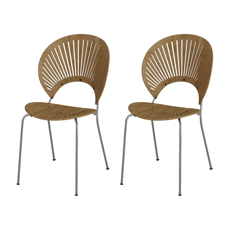 Sedie da pranzo a base di metallo in stile moderno sedia senza braccioli aperti