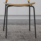 Metal Base Dining Chairs Modern Style Open Back Armless Chair