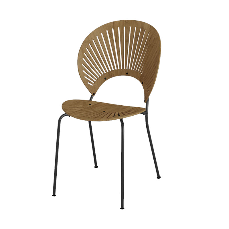 Sedie da pranzo a base di metallo in stile moderno sedia senza braccioli aperti