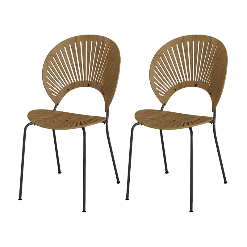 Sedie da pranzo a base di metallo in stile moderno sedia senza braccioli aperti