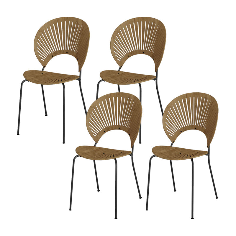 Sedie da pranzo a base di metallo in stile moderno sedia senza braccioli aperti