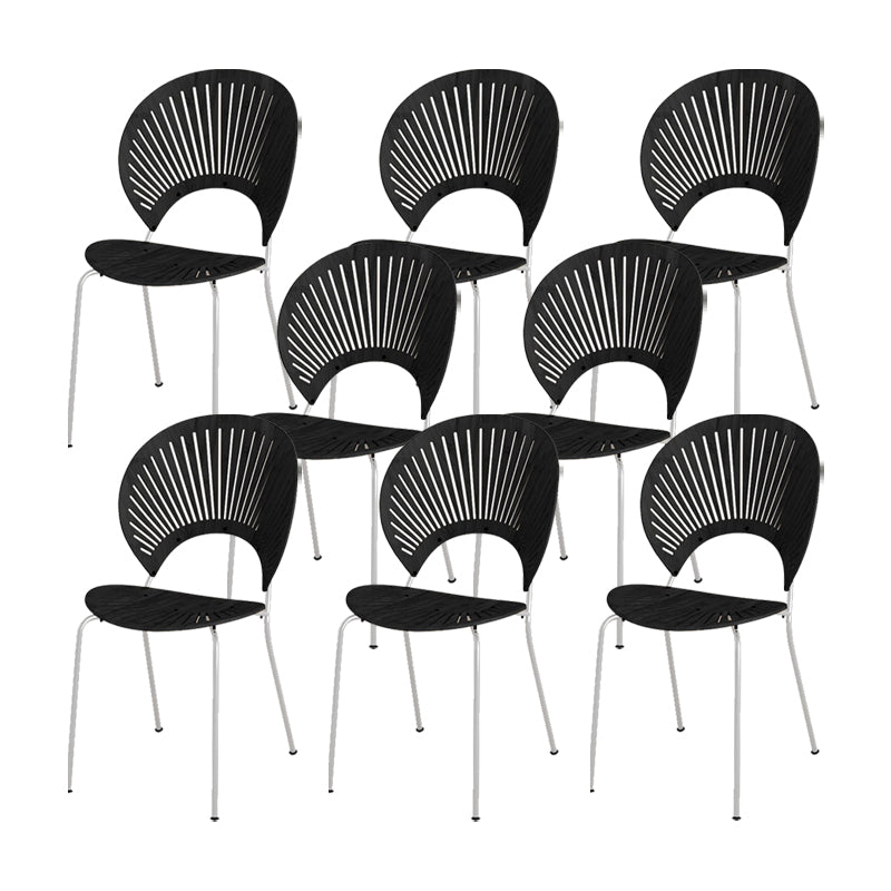 Sedie da pranzo a base di metallo in stile moderno sedia senza braccioli aperti