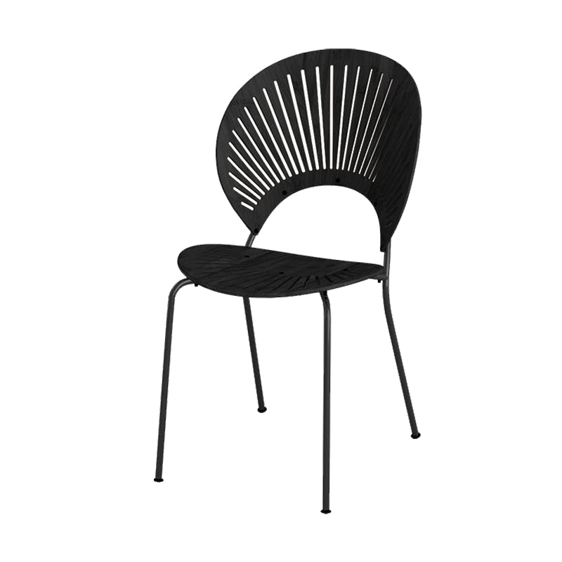 Sedie da pranzo a base di metallo in stile moderno sedia senza braccioli aperti