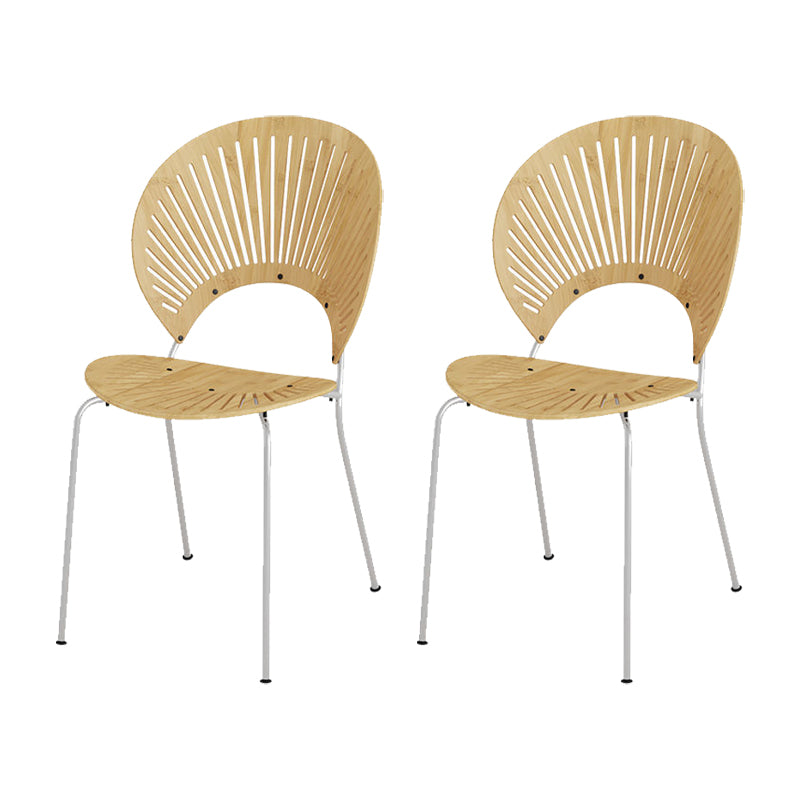 Sedie da pranzo a base di metallo in stile moderno sedia senza braccioli aperti