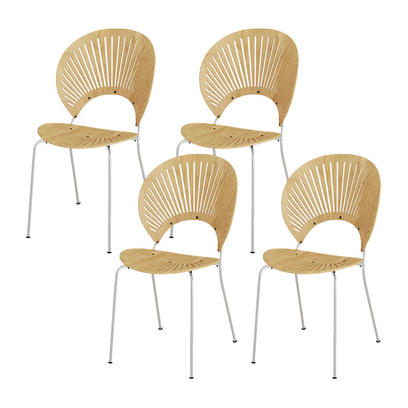 Sedie da pranzo a base di metallo in stile moderno sedia senza braccioli aperti