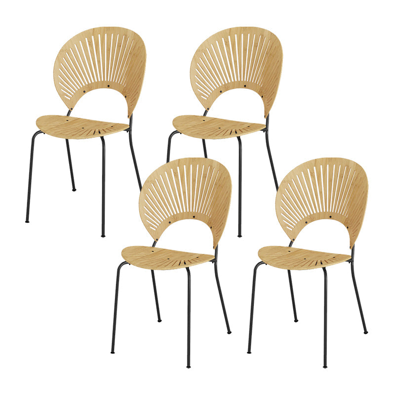 Sedie da pranzo a base di metallo in stile moderno sedia senza braccioli aperti