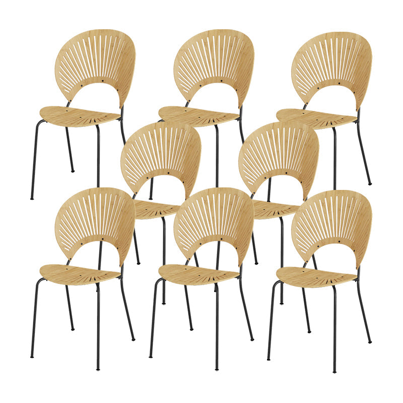 Sedie da pranzo a base di metallo in stile moderno sedia senza braccioli aperti