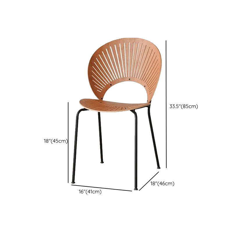 Sedie da pranzo a base di metallo in stile moderno sedia senza braccioli aperti