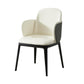 Faux Leather Dining Chairs Industrial Style Arm Chair with Black Leg
