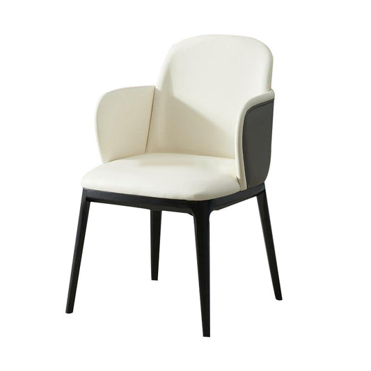 Sillas de comedor de cuero de falso silla de brazo de estilo industrial con pierna negra