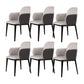 Faux Leather Dining Chairs Industrial Style Arm Chair with Black Leg