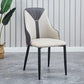 PU Leather Dining Chairs Industrial Style Arm Chair with Black Legs