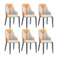 PU Leather Dining Chairs Industrial Style Arm Chair with Black Legs