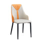 PU Leather Dining Chairs Industrial Style Arm Chair with Black Legs
