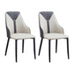 PU Leather Dining Chairs Industrial Style Arm Chair with Black Legs