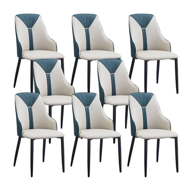 PU Leather Dining Chairs Industrial Style Arm Chair with Black Legs