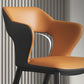 Sillas de comedor de cuero de falso silla de brazo trasero industrial con piernas negras