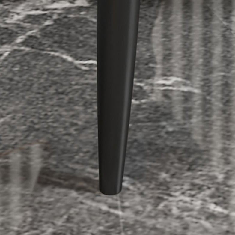 Sillas de comedor de cuero de falso silla de brazo trasero industrial con piernas negras