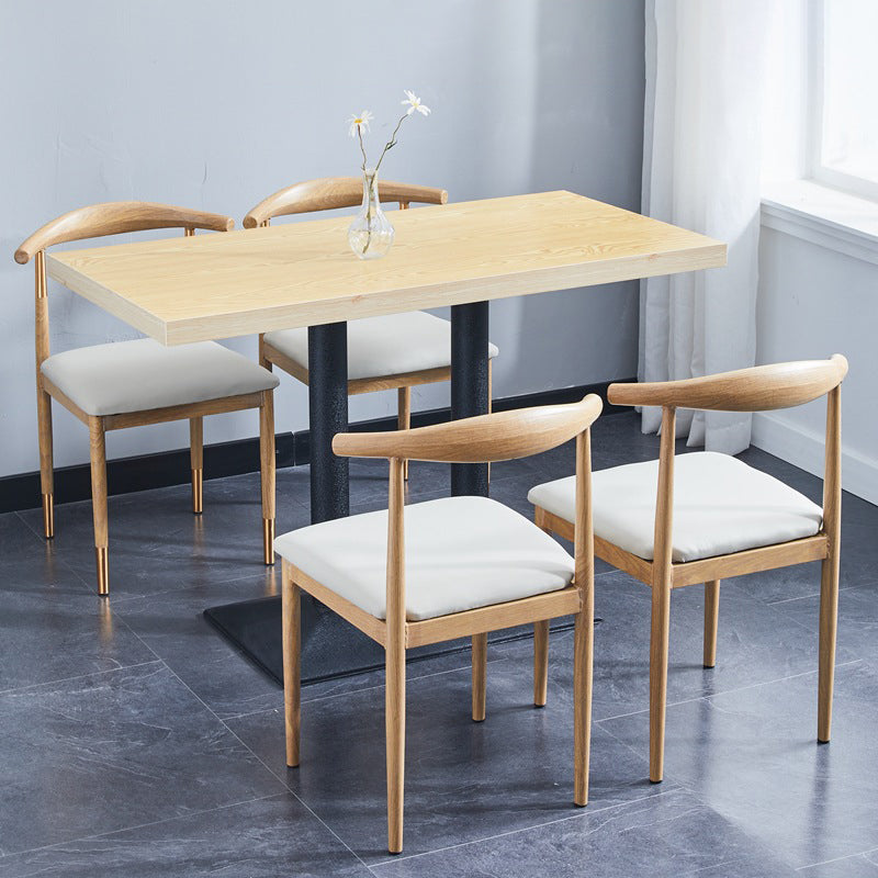 PU Leather Dining Chairs Industrial Open Back Dining Side Chair