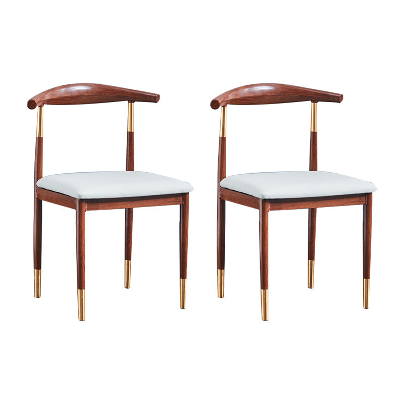 PU Leather Dining Chairs Industrial Open Back Dining Side Chair