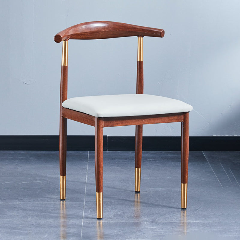 PU Leather Dining Chairs Industrial Open Back Dining Side Chair