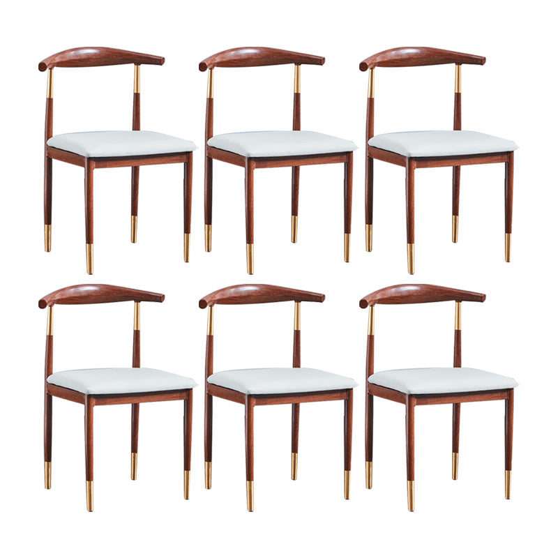 PU Leather Dining Chairs Industrial Open Back Dining Side Chair