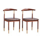 PU Leather Dining Chairs Industrial Open Back Dining Side Chair