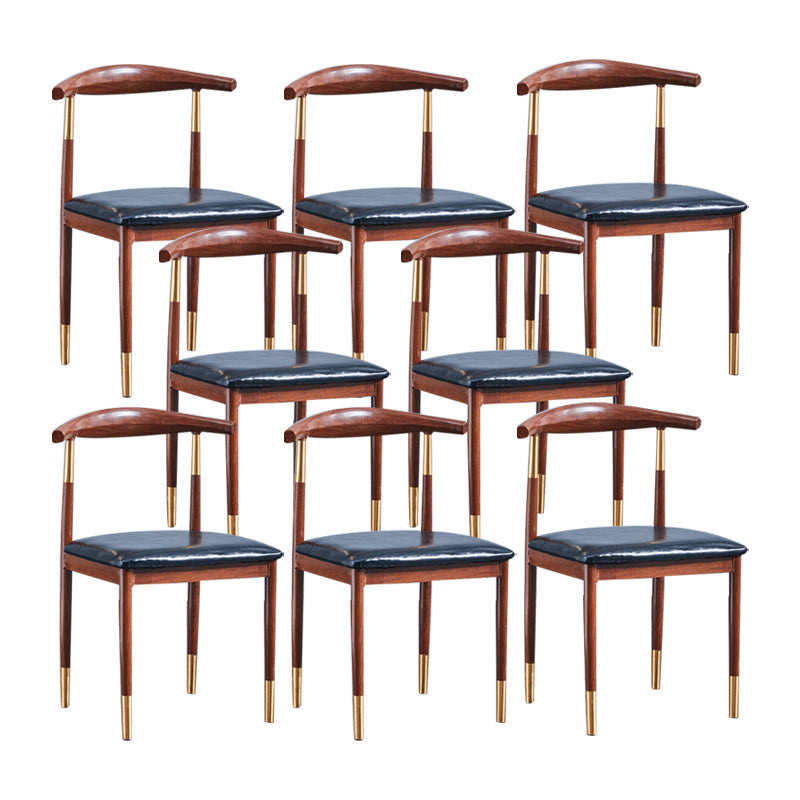 PU Leather Dining Chairs Industrial Open Back Dining Side Chair