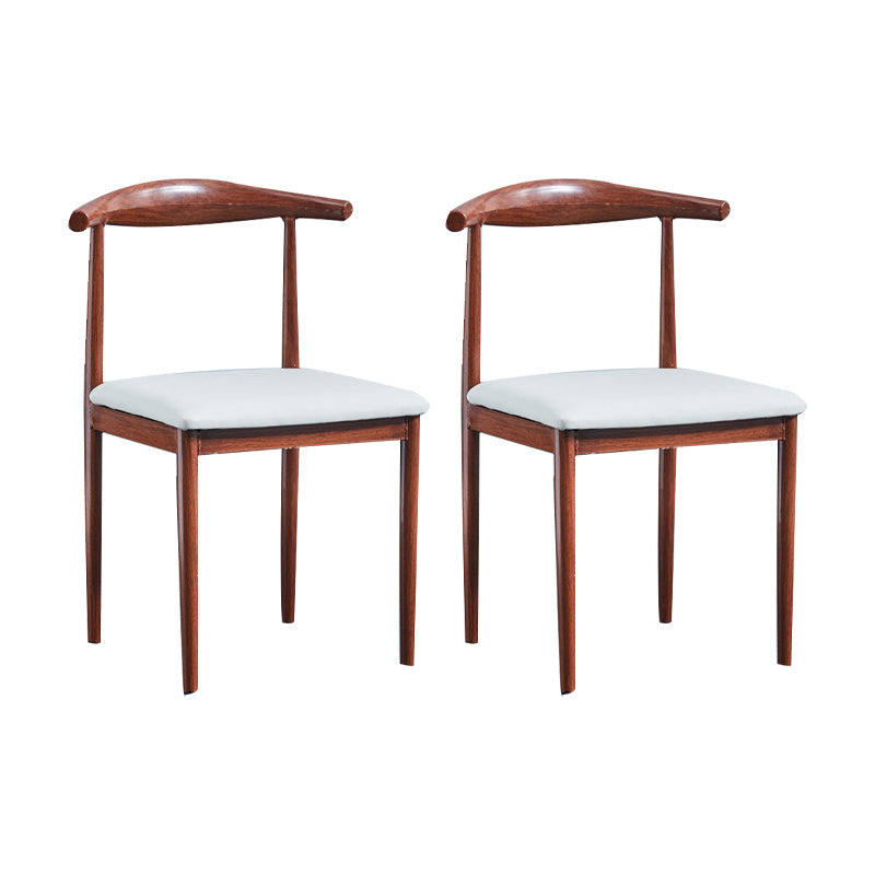 PU Leather Dining Chairs Industrial Open Back Dining Side Chair