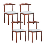 PU Leather Dining Chairs Industrial Open Back Dining Side Chair