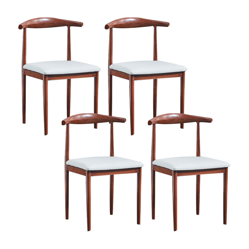 PU Leather Dining Chairs Industrial Open Back Dining Side Chair