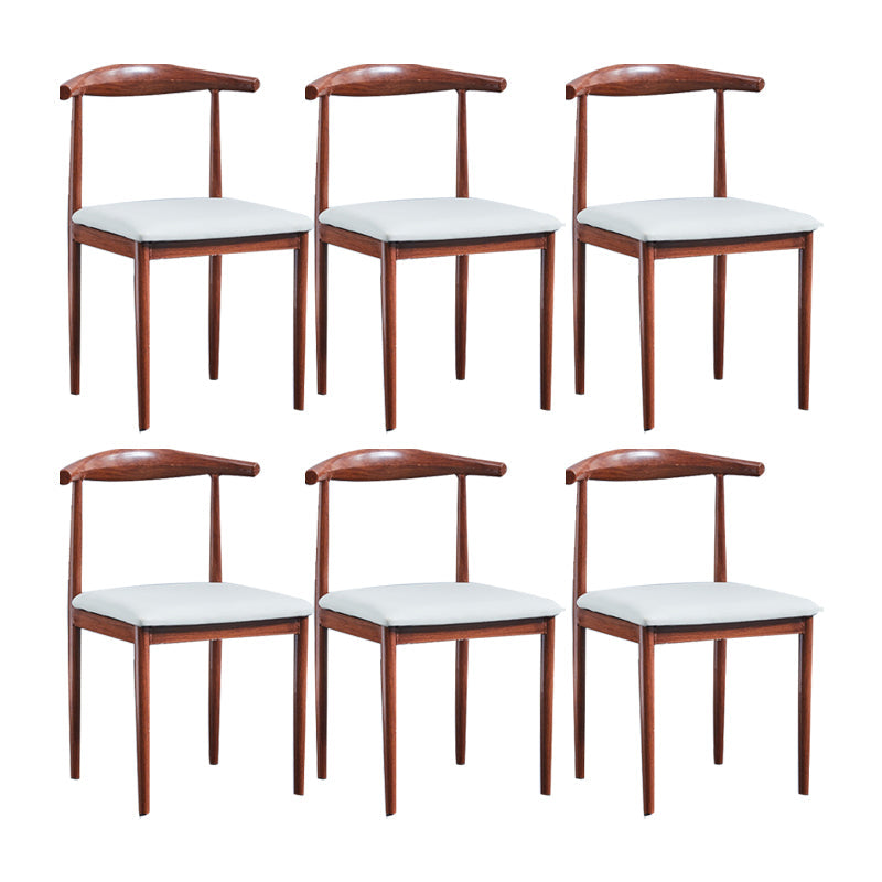 PU Leather Dining Chairs Industrial Open Back Dining Side Chair