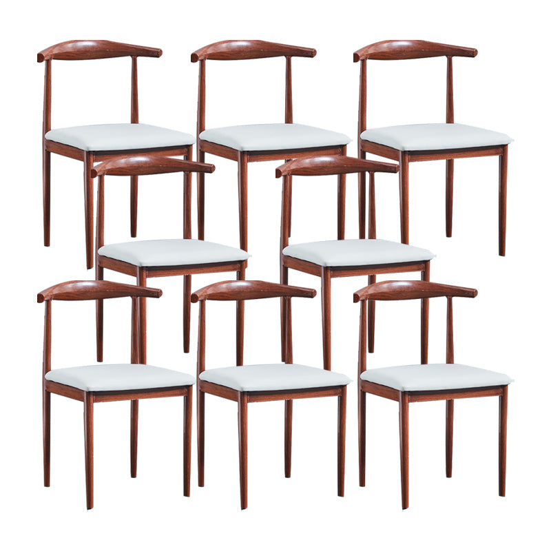 PU Leather Dining Chairs Industrial Open Back Dining Side Chair