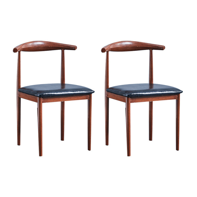 PU Leather Dining Chairs Industrial Open Back Dining Side Chair