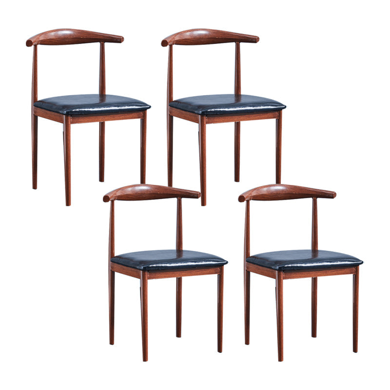 PU Leather Dining Chairs Industrial Open Back Dining Side Chair