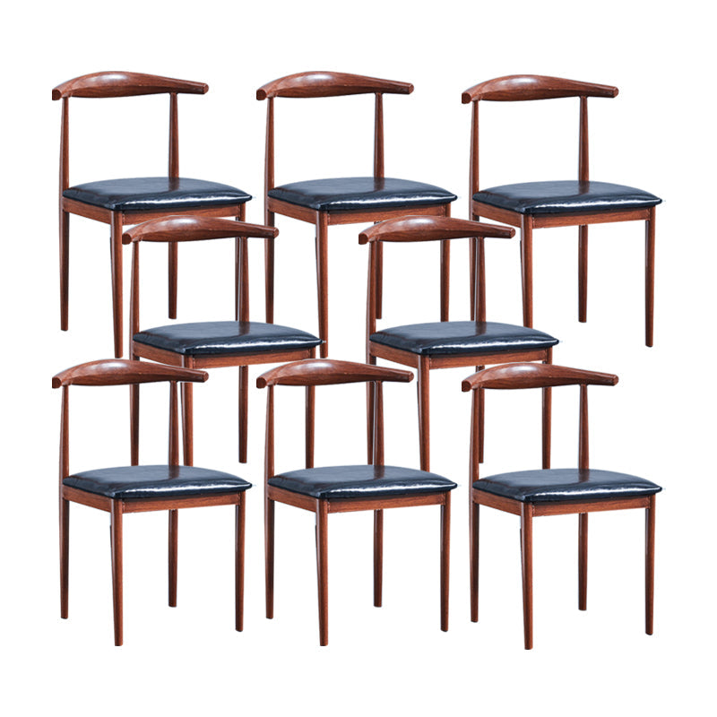 PU Leather Dining Chairs Industrial Open Back Dining Side Chair